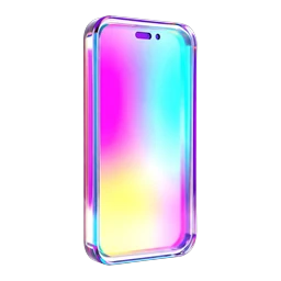 Стеклянная иконка iPhone — смартфон с переливающимся экраном